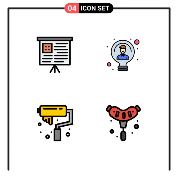 사용자 인터페이스 페인트 아이디어 Bbq Editable Vector Design Elements — 스톡 벡터