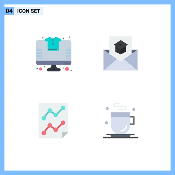 Set Modern Icons Sysymbols Signs Online Analytics Tshirt Email Page — Vector de stock