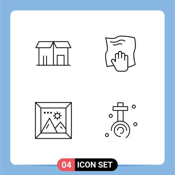 4ユニバーサルライン記号商品 ギャラリー ショッピング 画像編集可能なベクトルデザイン要素のシンボル — ストックベクタ