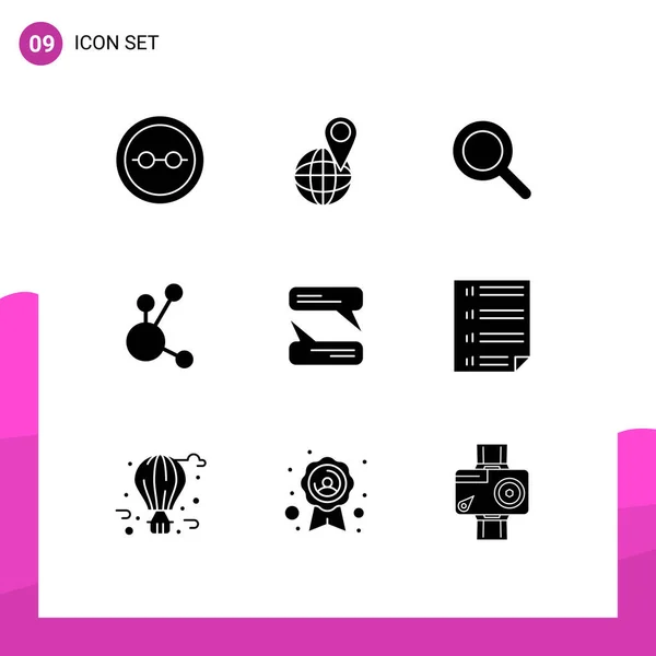 Pictogram Set Simple Solid Glyphs Messaging Crypto Currency World Crypto — Stock Vector