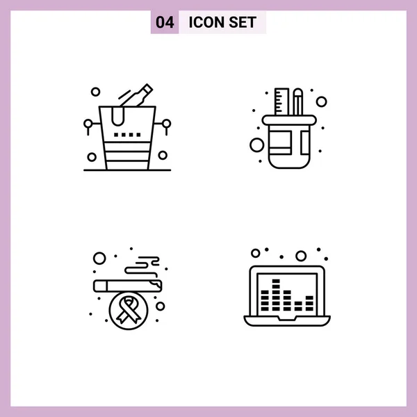 Universal Icon Symbols Group Modern Filledline Flat Colors Bucket Health — Vetor de Stock