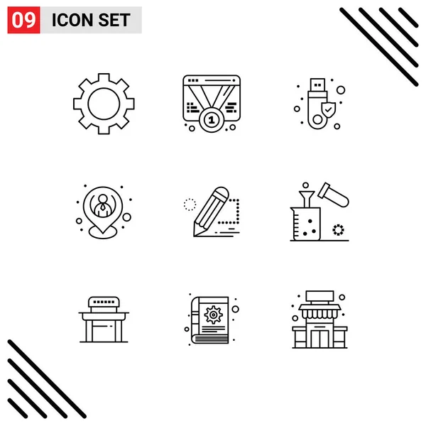 User Interface Outline Pack Modern Signs Sysymbols Resources Human Web — Vector de stock