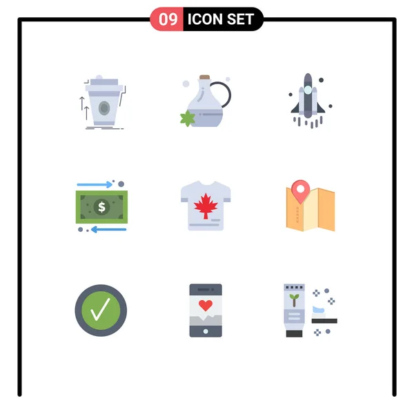 Set Modern Icons Símbolos Sinais Para Outono Dinheiro Lançamento Gestão —  Vetores de Stock