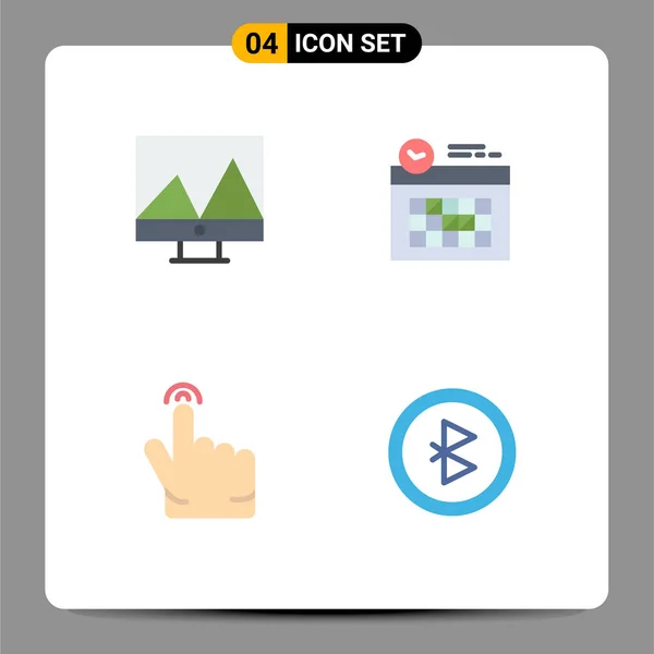 Creative Icons Modern Signs Sysymbols Analytics Touch Calendar Day Connection — Vector de stock