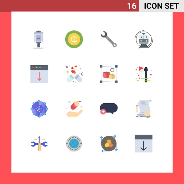Universal Icon Symbols Gruppe Von Modernen Flachen Farben Für Öffentlichkeit — Stockvektor
