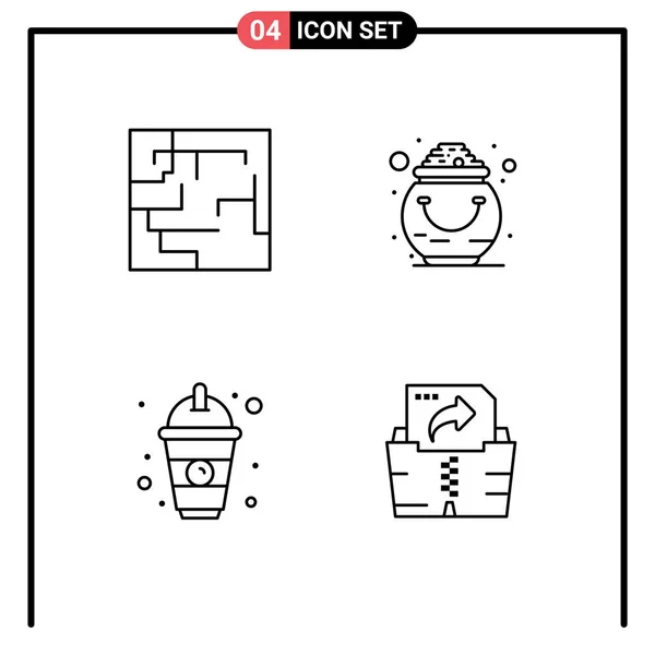 Universal Icon Symbols Group Modern Filledline Flat Colors Labyrinth Drink — Stockový vektor