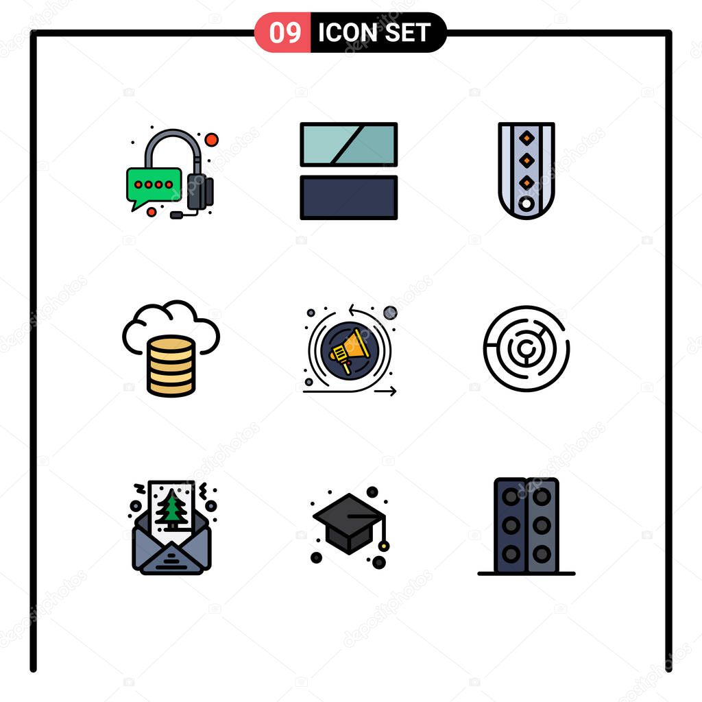 9 Creative Icons Modern Signs and Symbols of seo speech, marketing, insignia, hosting, backup Editable Vector Design Elements