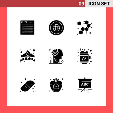 Zihin, mücevher, uluslararası, moda, bilim Kurgulanabilir Vektör Tasarım Elementleri gibi 9 Katı Şekil ve Sembolden oluşan Modern Küme