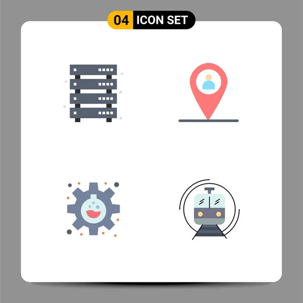 Colección Imágenes Iconos Simples Capa Datos Máscara Almacenamiento Mapa Investigación — Vector de stock