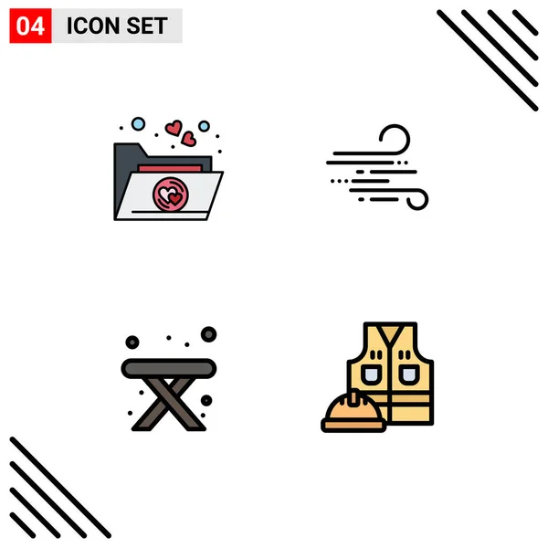 Stock Vector Icon Pack Mit Linienzeichen Und Symbolen Für Favorit — Stockvektor