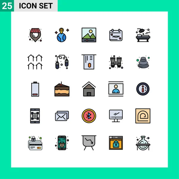 Set Modern Icons Sysymbols Signs District Room Photos Medical Love — Vector de stock