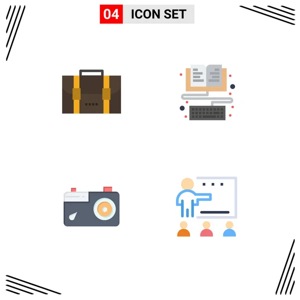 Universal Flat Icons Set Applicazioni Web Mobile Zaino Immagine Ufficio — Vettoriale Stock