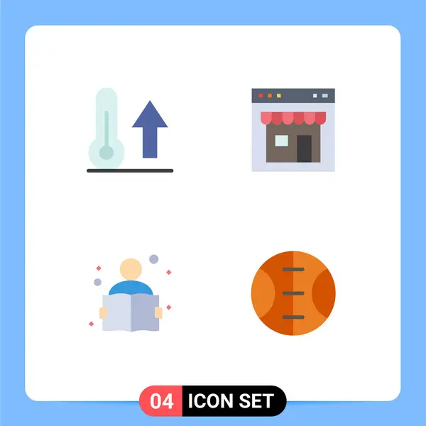 Set Modern Icons Sysymbols Signs Climate Shop Thermometer Interface Knowledge — Vector de stock