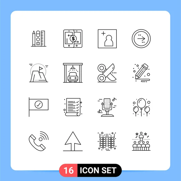 Icône Vectorielle Stock Paquet Signes Symboles Ligne Pour Réalisation Interface — Image vectorielle