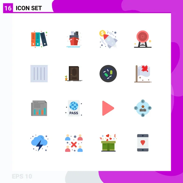 Pictogram Set Simple Flat Colors Clothing London Eye Launch Landmark — 스톡 벡터