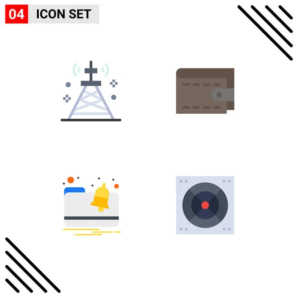 Universal Flat Icon Signos Símbolos Comunicaciones Carpeta Tecnología Dinero Ventilador — Vector de stock