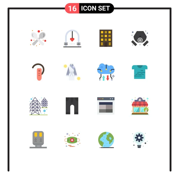 Creative Icons Modern Signs Sysymbols Accessory Pollution Marriage Mask Construction — Vector de stock