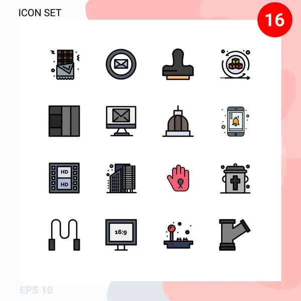 Set Modern Icons Symbols Signs New Compose Stamp Wireframe Virtual — Stock Vector