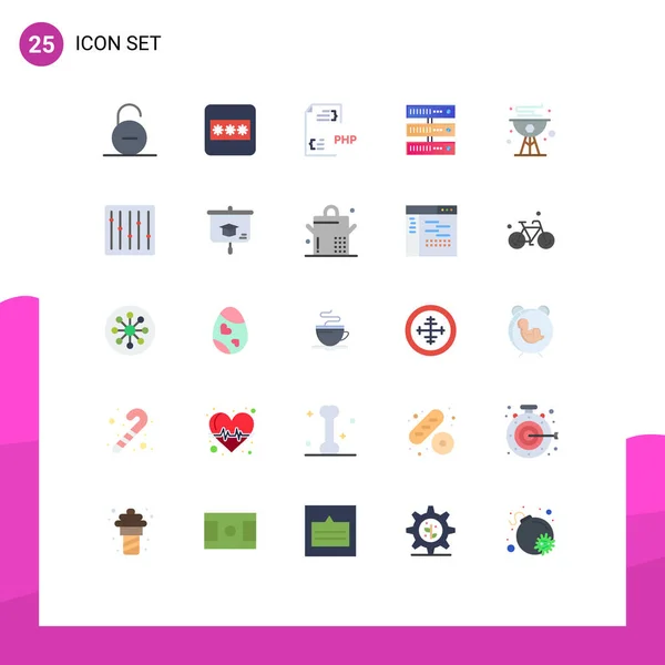 Creative Icons Modern Signs Sysymbols Beach Storage Coding Data File — Vector de stock