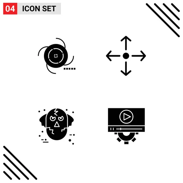 Set Modern Icons Sysymbols Signs Black Halloween Galaxy Expand Ware — Vector de stock