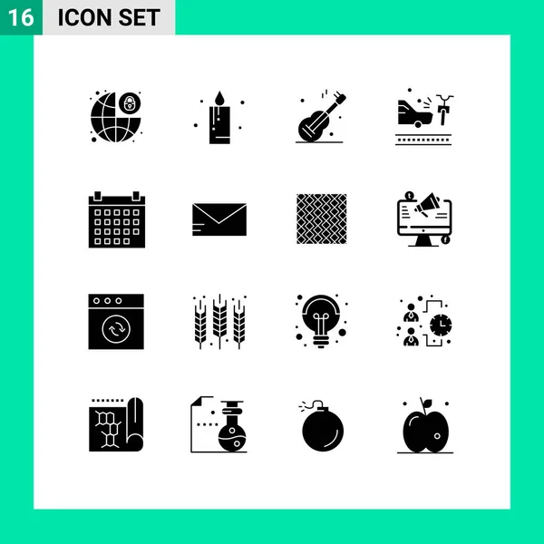 16使用者介面现代标志及截止日 单车可编辑矢量设计元素的实体图片集 — 图库矢量图片