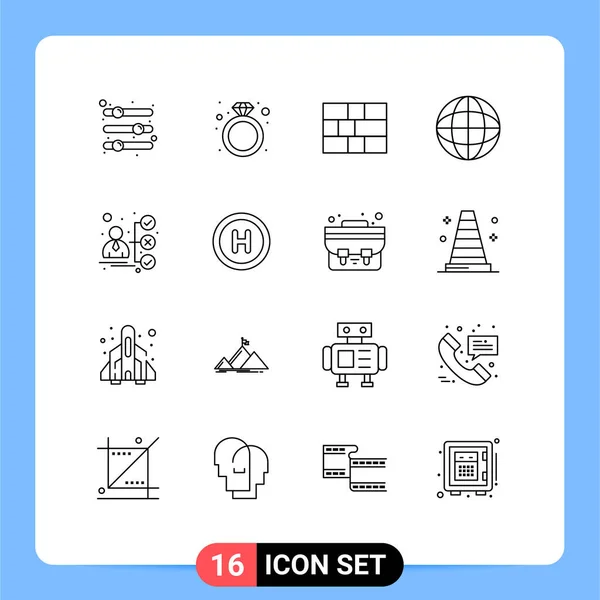 User Interface Outline Pack Modern Signs Sysymbols Candidate Career Gift — Vector de stock