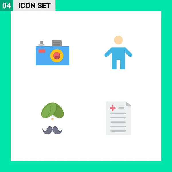 Interface Usuário Flat Icon Pack Modern Signs Symbols Camera Indian — Vetor de Stock