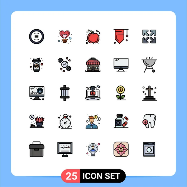 Icone Creative Segni Simboli Moderni Freccia Studio Cuore Educazione Ringraziamento — Vettoriale Stock