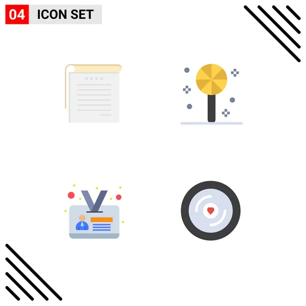 Creative Icons Modern Signs Symbols Student Identity Card Student Notes — Stock Vector