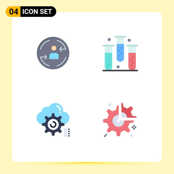 Mobile Interface Flat Icon Set Pictograms Peturning Gear Marketing Fitness — Stockový vektor