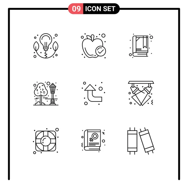 Pictogram Set Simple Outlines Celebration Reload Booklet Arrows Cityscape Editable — 스톡 벡터