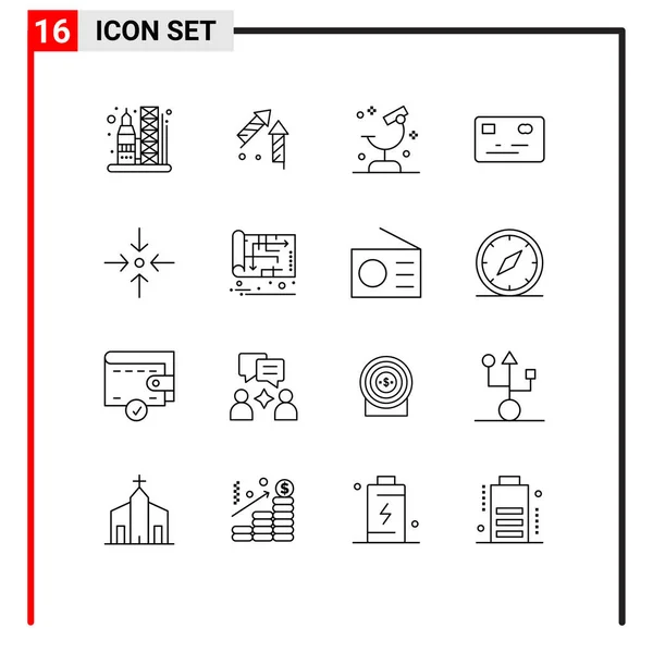 Stock Vector Icon Pack Líneas Signos Símbolos Para Colapso Pago — Archivo Imágenes Vectoriales