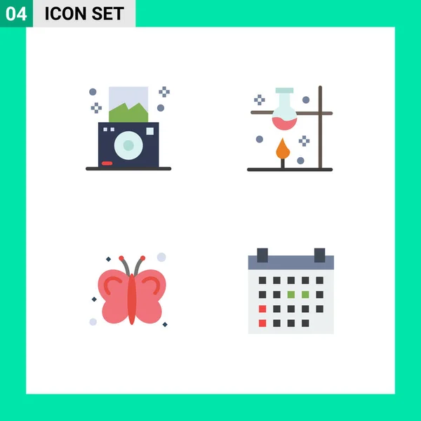 Stock Vector Icon Pack Line Signs Symbols Camera Fly Laboratory — Stock Vector