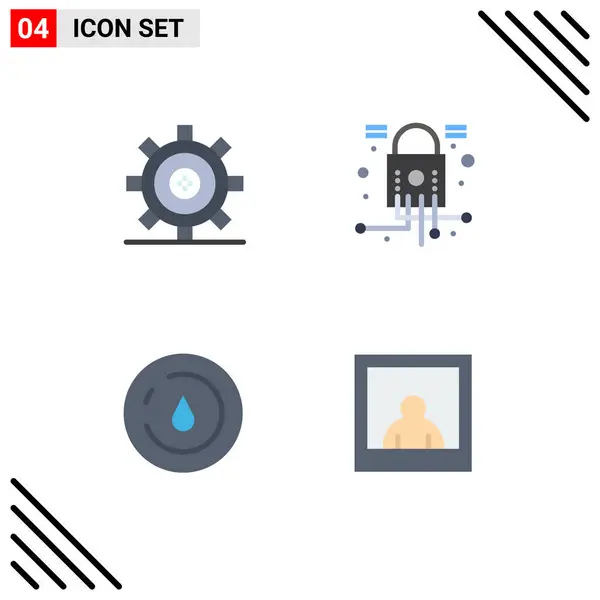 Editable Vector Line Pack Simple Flat Icons Coding Energy Gear — Vector de stock