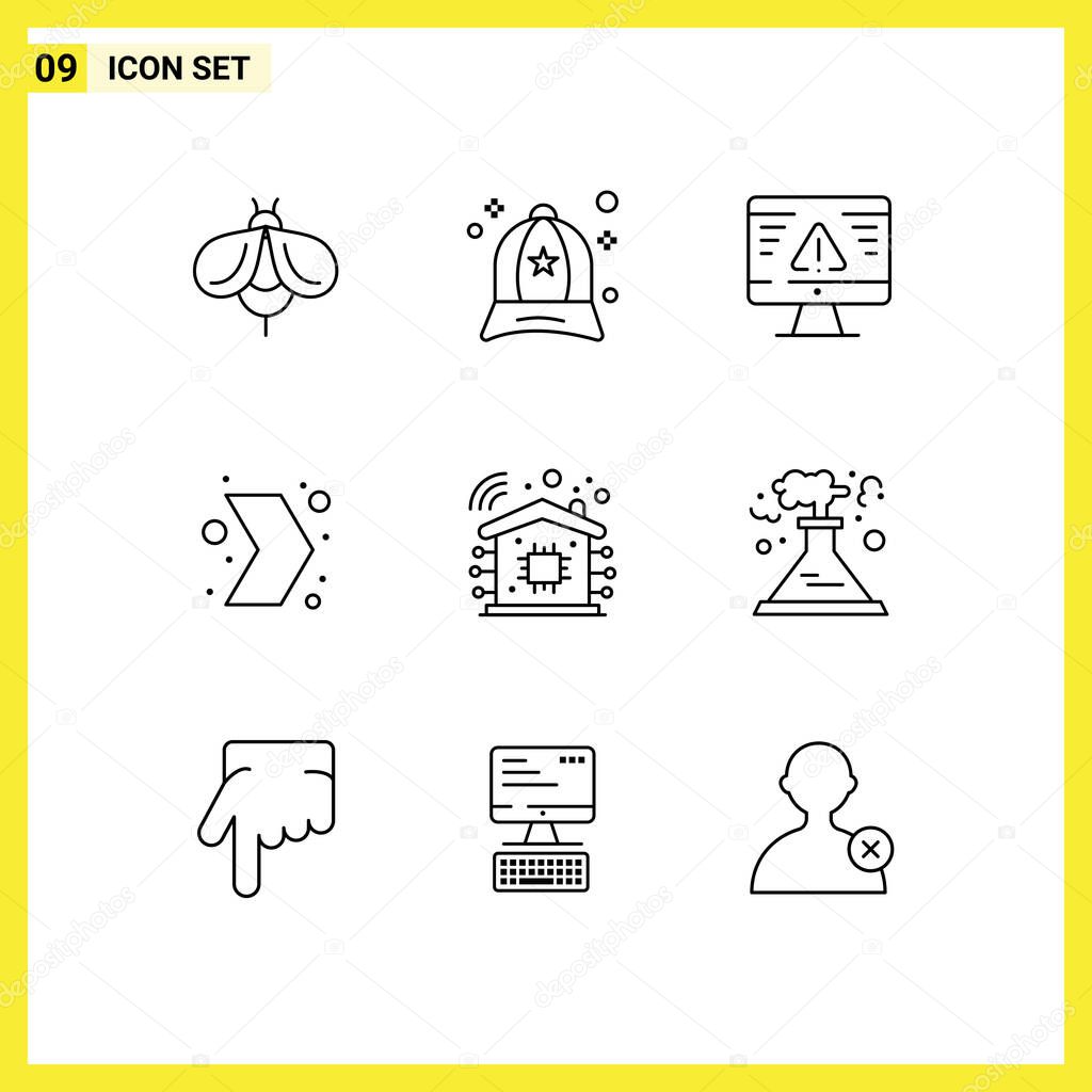Stock Vector Icon Pack Of 9 Line Signs And Symbols For Smart Home Right Breach Multimedia Arrow Editable Vector Design Elements Premium Vector In Adobe Illustrator Ai Ai Format