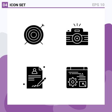 4 Evrensel Hedef, Tıbbi, Odaklanma, Fotoğraf, Doktor Düzenlenebilir Vektör Tasarım Elementleri