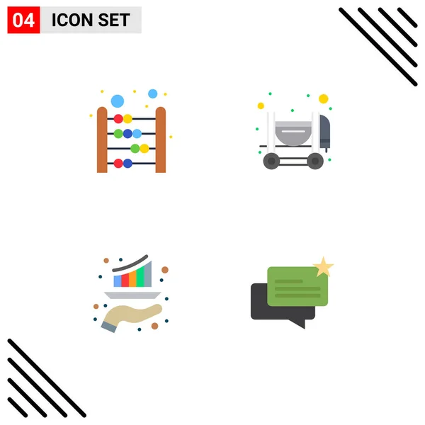 Pictogram Set Simple Flat Icons Abacus Growth Mathematics Mixer Report — 스톡 벡터