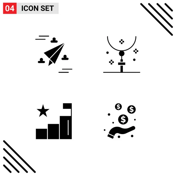 Pictogram Set Simple Solid Glyphs Web Analysis Fly Halloween Graph — 스톡 벡터