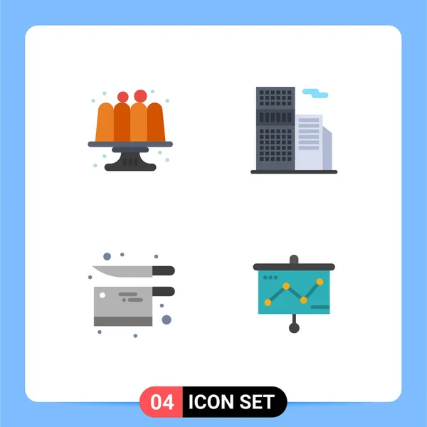Thematic Vector Flat Icons Editable Sysymbols Baked Kitchen Cakes Real — Vector de stock