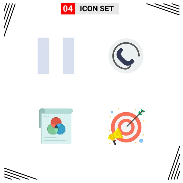 User Interface Pack Basic Flat Icons Pause Target Σημάδι Ταπετσαρία — Διανυσματικό Αρχείο