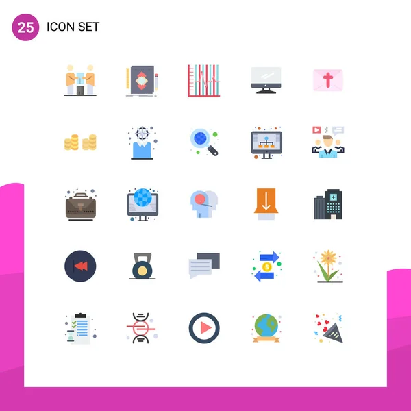 Stock Vector Icon Pack Line Signs Symbols Device Computer Draw — 스톡 벡터