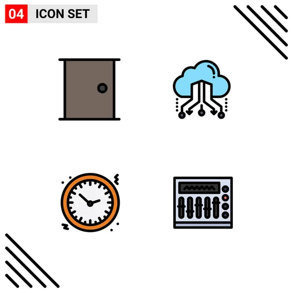Conjunto Icones Modernos Símbolos Sinais Para Edifícios Line Casa Link — Vetor de Stock