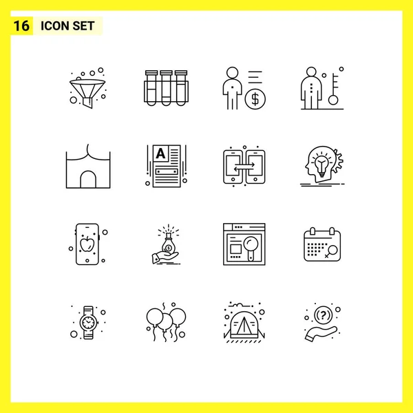 Set Modern Icons Sysymbols Signs Person Job Business Human Person — Vector de stock