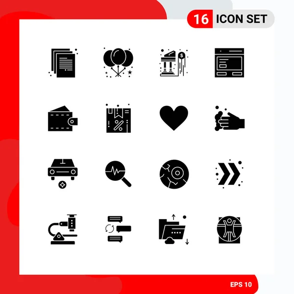 Set Icone Moderne Simboli Segni Moda Dollaro Interfaccia Chiamata Elementi — Vettoriale Stock