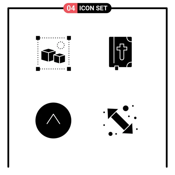 Modern Set Solid Glyphs Szimbólumok Mint Design Kör Doboz Húsvét — Stock Vector