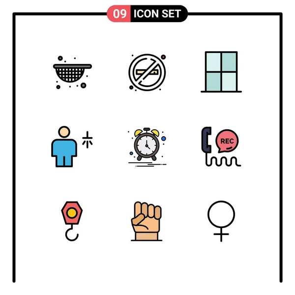 Stock Vector Icon Pack Líneas Símbolos Para Alarma Ducha Hogar — Vector de stock