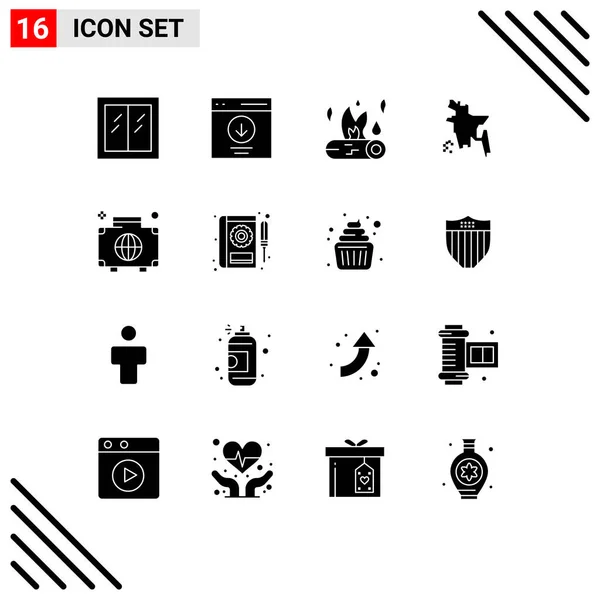 Universal Icon Symbols Group Modern Solid Glyphs Bag Bangladesh Country — Stockvektor