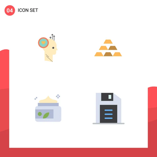 Groep Van Modern Flat Icons Set Voor Gebruiker Geld Kantoor — Stockvector