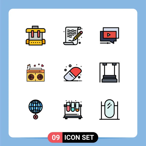 Universal Icon Symbols Group Modern Filledline Flache Farben Der Bildung — Stockvektor