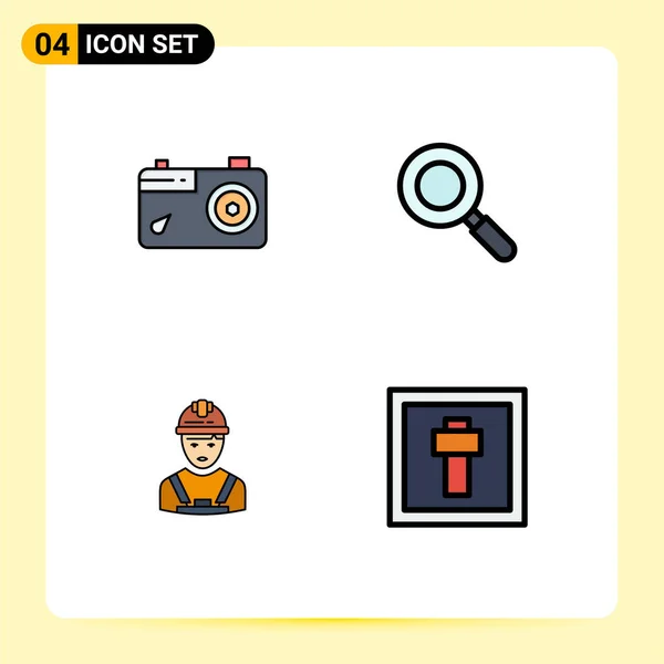 Creative Icons Modern Signs Symbols Camera Avatar Photo Find Supervisor — Stock Vector